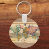 Porte-clés Carte du monde 1700s Antique Continents (Recto)