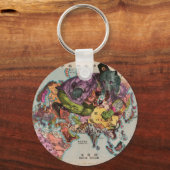 Porte-clés Carte du monde 1900 (Recto)