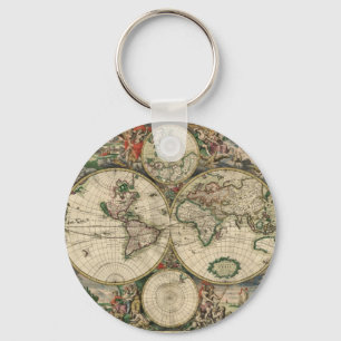 Porte-clés Carte du monde à partir de 1689