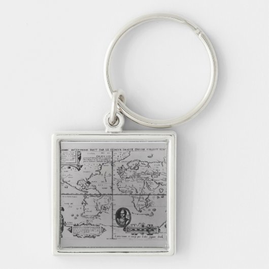 Porte-clés Carte du monde affectant les expéditions (Devant)
