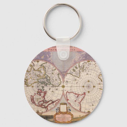 Porte-clés Carte du monde antique (Recto)