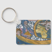 Porte-clés Carte du monde antique avec Claudius Ptolemy, 1507 (Verso)