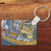 Porte-clés Carte du monde antique avec Claudius Ptolemy, 1507 (Recto)