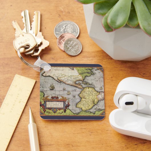 Porte-clés Carte du monde antique des Amériques, 1570 (Bureau)