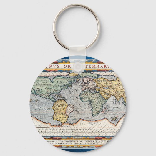 Porte-clés Carte du monde antique du XVIe siècle (Recto)