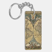 Porte-clés Carte du monde antique J. Blaeu 1664 (Devant gauche)
