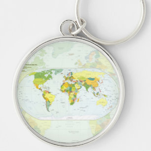 Porte-clés Carte du monde Atlas Poster Politique : Décoration