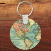 Porte-clés Carte du monde avec États-Unis (Recto)