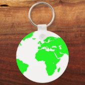 Porte-clés Carte du monde blanc vert (Recto)