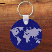 Porte-clés carte du monde bleu (Recto)