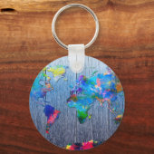 Porte-clés carte du monde bois 2 (Recto)