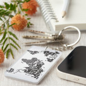 Porte-clés Carte du monde dans la typographie (Devant droit)