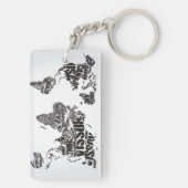 Porte-clés Carte du monde dans la typographie (Dos)