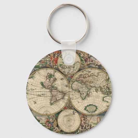 Porte-clés Carte du monde de 1689 (Recto)