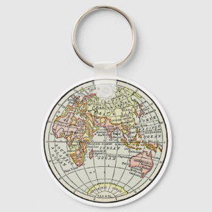 Porte-clés Carte du monde de l'hémisphère oriental Art de voy