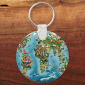 Porte-clés Carte du monde des animaux (Recto)