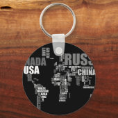 Porte-clés Carte du monde en mots (Recto)