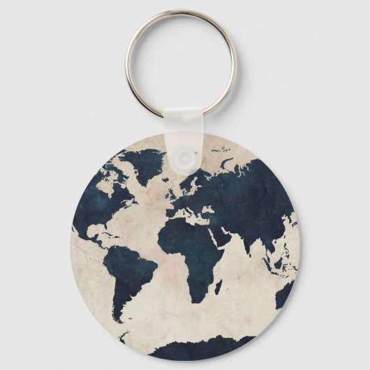 Porte-clés Carte du monde marine en détresse (Recto)