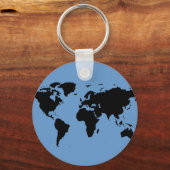 Porte-clés carte du monde noir (Recto)