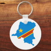 Porte-clés carte du pays du zaïre-congo (Recto)