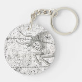 Porte-clés Carte du plat XIV de constellations (Dos)