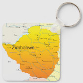 Porte-clés Carte du Porte - clé du Zimbabwe (Dos)