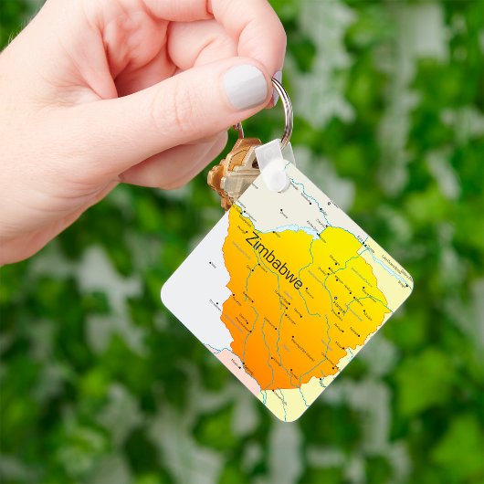 Porte-clés Carte du Porte - clé du Zimbabwe
