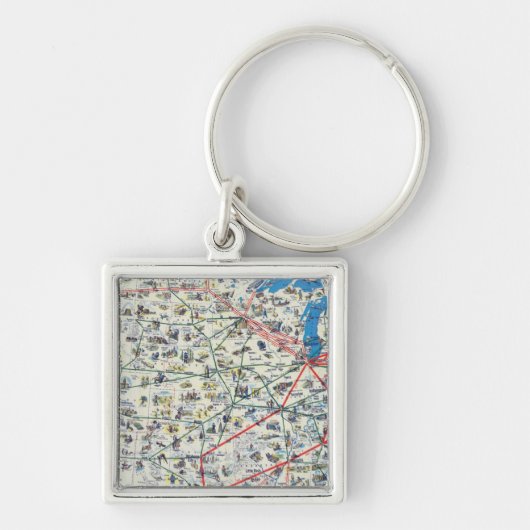 Porte-clés Carte du système American Airlines (Devant)