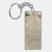 Porte-clés Carte du Texas avec des frontières du comté (Devant gauche)