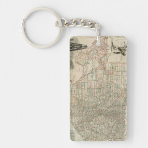 Porte-clés Carte du Texas avec des frontières du comté