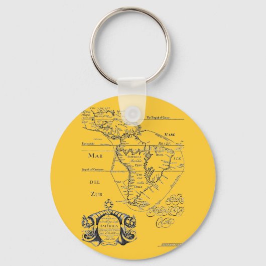 Porte-clés Carte du trésor de pirate (Recto)