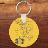 Porte-clés Carte du trésor de pirate (Recto)