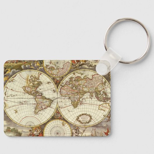 Porte-clés Carte du Vieux Monde antique par Frederick de Wit, (Recto)