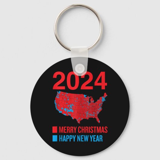 Porte-clés Carte électorale 2024 exacte Joyeux Noël Joyeux N (Recto)