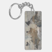 Porte-clés Carte en pierre grise du monde (Devant gauche)