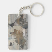 Porte-clés Carte en pierre grise du monde (Dos)