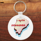 Porte-clés Carte Équateur (Recto)