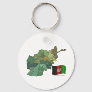 Porte-clés Carte et drapeau de l'Afghanistan