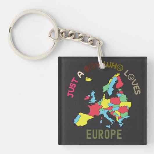 Porte-clés Carte et drapeau de l'Europe (Devant)