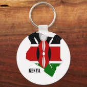 Porte-clés Carte et drapeau du Kenya (Recto)