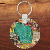Porte-clés Carte et faits du Wisconsin (Recto)