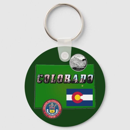 Porte-clés Carte et image du Colorado (Recto)