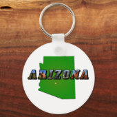 Porte-clés Carte et texte de l'image de l'Arizona (Recto)