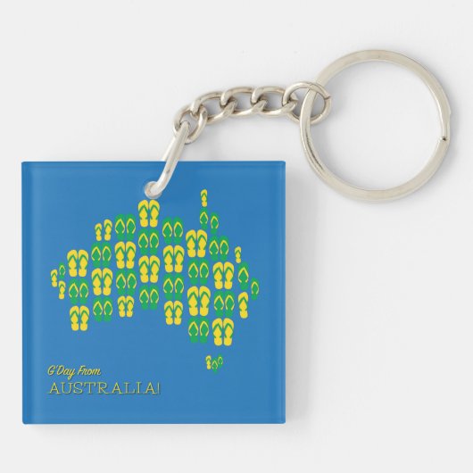 Porte-clés Carte faite de thongs australiens (Dos)