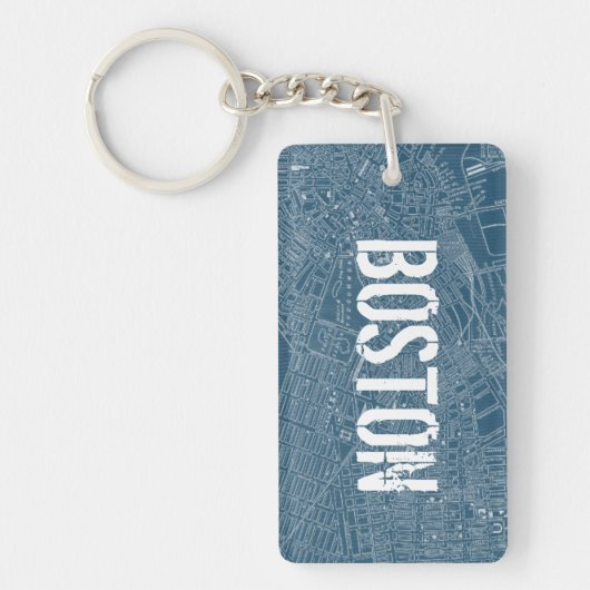 Porte-clés Carte graphique de Boston (Devant)