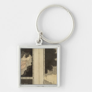 Porte-clés carte gravée du monde