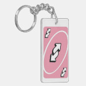 Porte-clés carte inverse UNO rose Sassy – Amateur (Devant gauche)