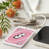 Porte-clés carte inverse UNO rose Sassy – Amateur (Devant droit)