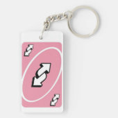 Porte-clés carte inverse UNO rose Sassy – Amateur (Dos)