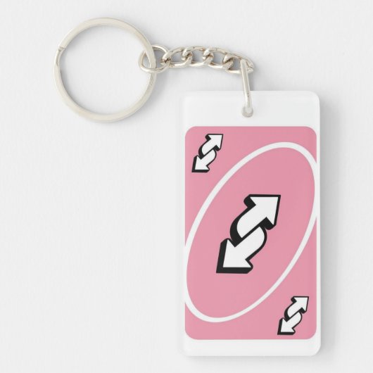 Porte-clés carte inverse UNO rose Sassy – Amateur (Devant)